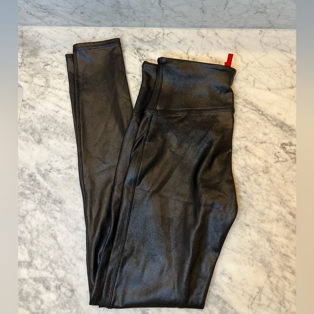Spanx faux leather leggings.